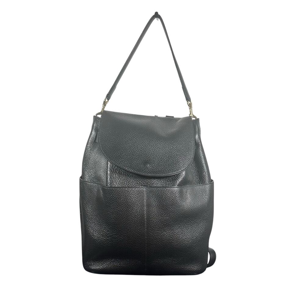 Cuyana Black Pebbled Leather Convertible Backpack Tote 13” original design